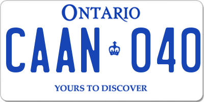 ON license plate CAAN040