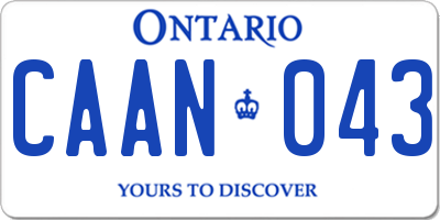 ON license plate CAAN043