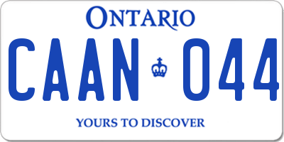 ON license plate CAAN044