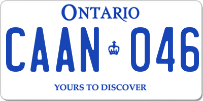 ON license plate CAAN046