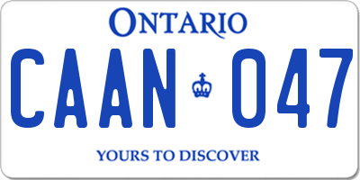 ON license plate CAAN047