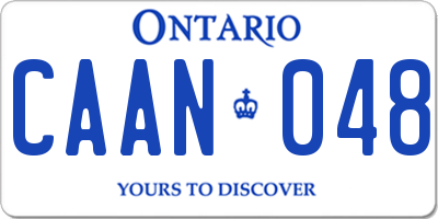 ON license plate CAAN048