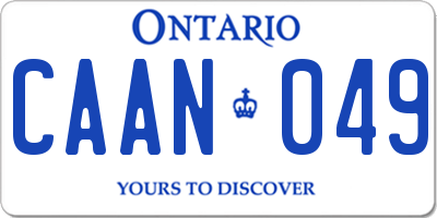 ON license plate CAAN049