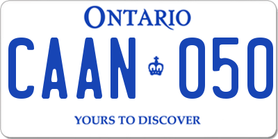 ON license plate CAAN050