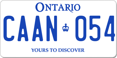 ON license plate CAAN054