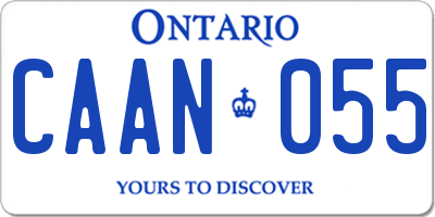 ON license plate CAAN055