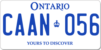 ON license plate CAAN056