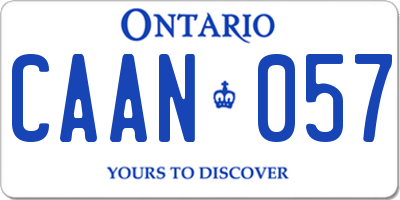 ON license plate CAAN057