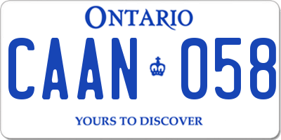 ON license plate CAAN058