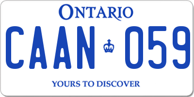 ON license plate CAAN059