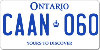 ON license plate CAAN060