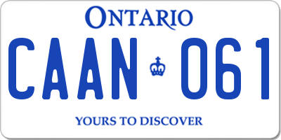 ON license plate CAAN061