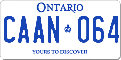 ON license plate CAAN064