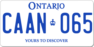 ON license plate CAAN065