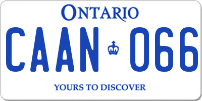 ON license plate CAAN066