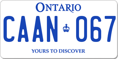 ON license plate CAAN067