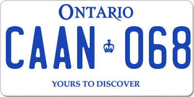 ON license plate CAAN068