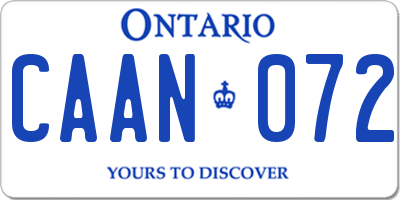 ON license plate CAAN072