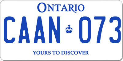 ON license plate CAAN073