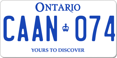 ON license plate CAAN074