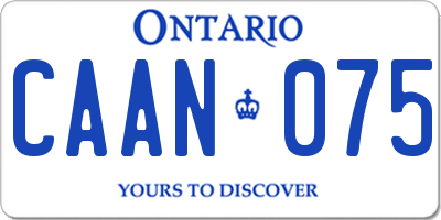 ON license plate CAAN075