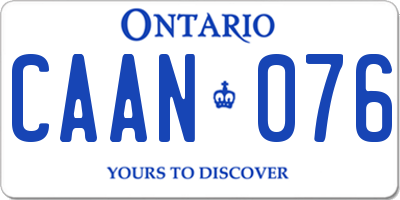 ON license plate CAAN076