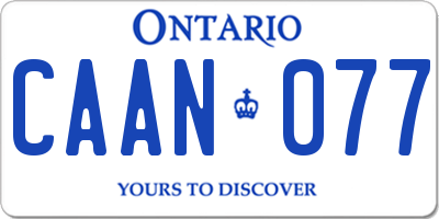 ON license plate CAAN077