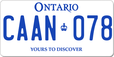 ON license plate CAAN078