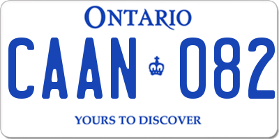 ON license plate CAAN082