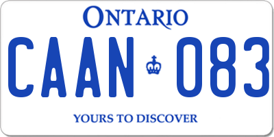 ON license plate CAAN083