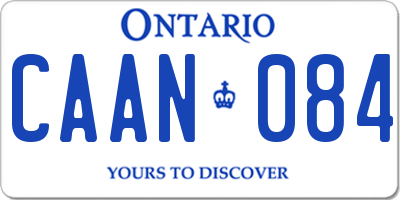 ON license plate CAAN084