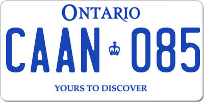 ON license plate CAAN085