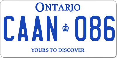 ON license plate CAAN086