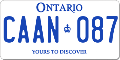 ON license plate CAAN087