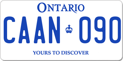 ON license plate CAAN090