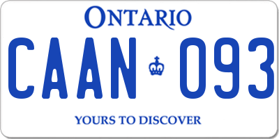 ON license plate CAAN093