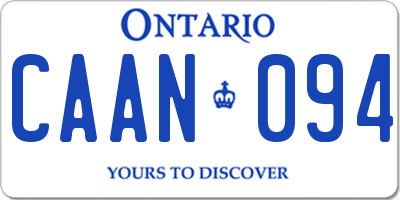 ON license plate CAAN094