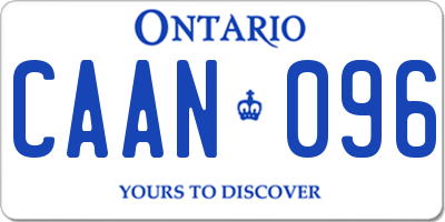 ON license plate CAAN096