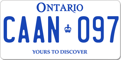 ON license plate CAAN097