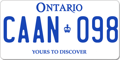 ON license plate CAAN098