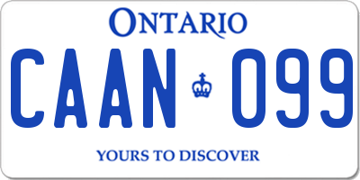 ON license plate CAAN099