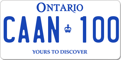 ON license plate CAAN100