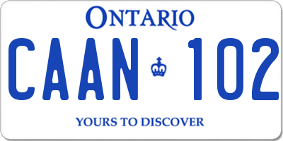 ON license plate CAAN102