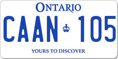 ON license plate CAAN105