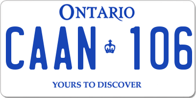 ON license plate CAAN106