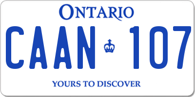 ON license plate CAAN107