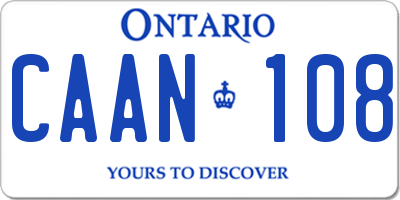 ON license plate CAAN108