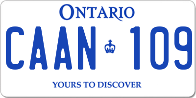 ON license plate CAAN109