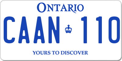 ON license plate CAAN110