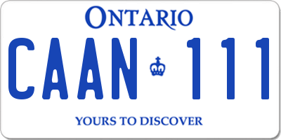 ON license plate CAAN111